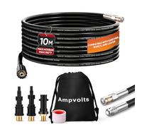 Ampvolts 10m sonda sturatubi per idropulitrice - 400 Bar/5800 PSI, Sonda Spurgatubi Compatibile con Karcher K2-K7, Lavor, Bosch Professional - Per una Pulizia Facile di Tubi e Lavandini Intasati