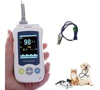 AMQYDT Pulsossimetro Veterinario Portatile, con Display da 2,4 Pollici e sensore SpO2 per Orecchio e Lingua, Monitor della frequenza cardiaca SpO2 per Il monitoraggio della Salute degli Animali