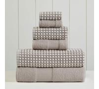 Amrapur Overseas 6-Piece Yarn Dyed Cobblestone Jacquard Towel Set Flax