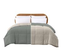 Amrapur Overseas Modern Threads Trapunta in piuma d'oca in microfibra, trapuntata, reversibile, ultra morbida, ipoallergenica, calore medio per tutte le stagioni, doppia