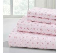 Amrapur Overseas Stampato 4 PC Sheet Set Sweet Rose, Blush, Full