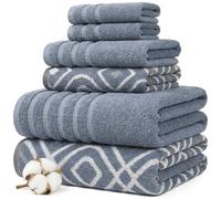 Amrapur Pacific Coast Textiles - Asciugamani Tinti in Filo, 6 Pezzi, Colore: Blu Oxford