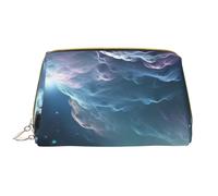 AMREWQYL 3D Graphics Universo Spazio stampato borsa trucco in pelle borsa cosmetica borsa da toilette pochette, bianco, Taglia unica