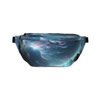 AMREWQYL 3D Graphics Universo Spazio stampato Crossbody Marsupio Casual Borsa Petto, nero, Taglia unica