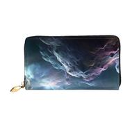 AMREWQYL 3D Graphics Universo Spazio stampato Pelle Lungo Pochette Portafoglio Donna Viaggio Portafoglio Portafoglio Carta di Credito, nero, Taglia unica