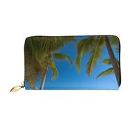 AMREWQYL Amaca Appeso da Palme Stampato Pelle Lunga Pochette Portafoglio Donna Viaggio Portafoglio Carta di Credito, nero, Taglia unica