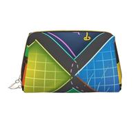 AMREWQYL Borsa cosmetica portatile in pelle stampata quiz matematica borsa da toilette pochette, bianco, Taglia unica