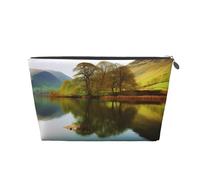 AMREWQYL Borsa da toilette da viaggio in pelle stampata con Parco nazionale del Lake District Borsa per il trucco Borsa per cosmetici Pochette, Argento, Taglia unica