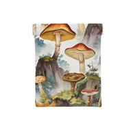 AMREWQYL Borsa portatile dell'organizzatore della moneta del contenitore della moneta del cuoio stampato del fungo della pittura giapponese, bianco, Taglia unica, Portamonete