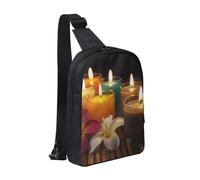 AMREWQYL Candele aromatiche stampate borsa a tracolla doppia tasca diagonalmente petto Messenger Bag