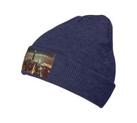 AMREWQYL Chicago City, berretto lavorato a maglia, lavorato a maglia, caldo, berretto neutro, Blu navy, 4-8