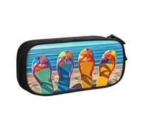 AMREWQYL Colorato Flip Flops Beach Ball stampato pencase Pencil Bag Stationery Storage box