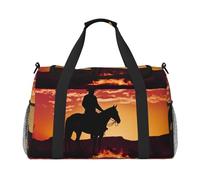 AMREWQYL Cowboy West borsa da viaggio a mano stampata borsa da viaggio casual