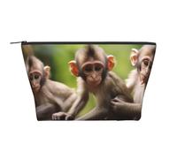 AMREWQYL Cute Little Monkeys - Borsa da viaggio con stampa di scimmie, nero, Taglia unica