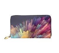 AMREWQYL Dream colorato stampato in pelle lunga pochette portafoglio donna viaggio portafoglio carta di credito portafoglio, nero, Taglia unica