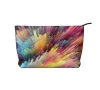AMREWQYL Dream colorato stampato velluto a coste trucco borsa viaggio toilette borsa cosmetica pochette, nero, Taglia unica