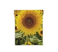 AMREWQYL Fioritura Girasoli Stampato Pelle Popper Coin Caso Portatile Coin Organizer Bag, bianco, Taglia unica, Portamonete
