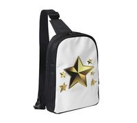 AMREWQYL Gold Star stampato petto bag doppia tasca diagonalmente petto Messenger Bag