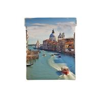 AMREWQYL Grande Canal in Italia stampato in pelle Popper Coin Case Portable Coin Organizer Bag, bianco, Taglia unica, Portamonete
