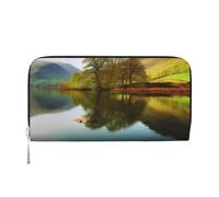 AMREWQYL Lake District National Park stampato portafoglio a mano in pelle da donna portafoglio da viaggio portafoglio carta di credito, nero, Taglia unica