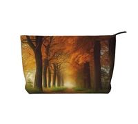 AMREWQYL Morning Grove - Trousse da viaggio in velluto a coste, con stampa, nero, Taglia unica