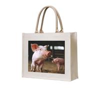 AMREWQYL Never Wrestle with Pigs - Borsa da shopping in tela stampata