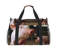 AMREWQYL Never Wrestle with Pigs stampato Hand Travel Bag Borsa da viaggio Casual