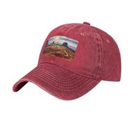 AMREWQYL Paesaggio della valle del monumento stampato Casquette Cowboy Baseball Cap Trucker Hat, Rosso, 4-7
