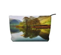 AMREWQYL Pochette da viaggio in velluto a coste stampato con Parco nazionale del Lake District, nero, Taglia unica