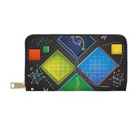 AMREWQYL Portafoglio da viaggio in pelle stampata con quiz di matematica Portafoglio da donna con carte di credito, bianco, Taglia unica