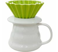 AMRISBTYS Set di 3 filtri in ceramica per origami, per casa, bar, ristorante, campeggio, 450 ml (set da tre pezzi verde)