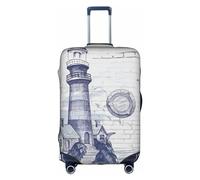 Amrole Copertura per bagagli, protezione per bagagli, adatta per bagagli da 45,7 a 76,7 cm, motivo: barca vichinghi, Barca a vela Bussola nautica, XL