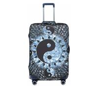 Amrole Copertura per valigia, protezione per bagagli, adatta per bagagli da 45,7 a 76,7 cm, colore nero, Diagramma Ying Yang, XL