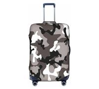 Amrole Copertura per valigia, protezione per bagagli, adatta per bagagli da 45,7 a 76,7 cm, motivo: gatto e farfalla, Nero Grigio Bianco Camo, S