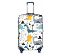 Amrole Copertura per valigia, protezione per bagagli, adatta per bagagli da 45,7 a 76,7 cm, motivo: gatto e farfalla, Bambini Dinosauro Cartoon, S