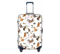 Amrole Copertura per valigia, protezione per bagagli, adatta per bagagli da 45,7 a 76,7 cm, motivo: gatto e farfalla, Gatto farfalla., XL