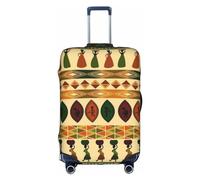 Amrole Copertura per valigia, protezione per bagagli, adatta per bagagli da 45,7 a 76,7 cm, motivo: gatto e farfalla, Modello africano tradizionale in stile bohémien, M