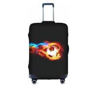 Amrole Copertura per valigia, protezione per bagagli, adatta per bagagli da 45-76 cm, con ingranaggi steampunk, Fire Dragon Roll Calcio, M