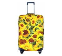 Amrole Copertura per valigia, protezione per bagagli, adatta per bagagli da 45-76 cm, con ingranaggi steampunk, Bellissimo girasole., XL