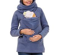 amropi 3-in-1 Donna Felpe del Portare Neonato Bambino Canguro Porta Bebè Felpa con Cappuccio di maternità Blu,S
