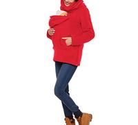 amropi 3-in-1 Donna Felpe del Portare Neonato Bambino Canguro Porta Bebè Felpa con Cappuccio di maternità Rosso,M