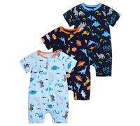 amropi Neonato Bimbo Dinosauro Pagliaccetto 3 Pezzi Cerniera Tutine Manica Corta Jumpsuit 6-9 Mesi, Stile03