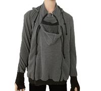 amropi Uomo Felpe del Portare Neonato Bambino Felpa con Cappuccio Canguro Porta Bebè Hoodie Autunno e Inverno Grigio,M