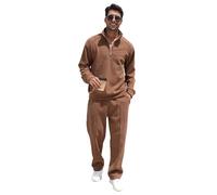 amropi Uomo Tuta in Velluto a Coste Felpa Foderati in Pile con Cerniera e Pantaloni Sportiva Set