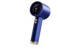 AMRTTWY Ventilatore tenuto in mano portatile, Mini ventilatore portatile con display a LED e torcia, 3 velocità, batteria ricaricabile tramite USB(Blue)