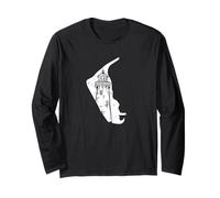 Amrum Mare del Nord Faro Silhouette Art Maglia a Manica