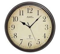 AMS 5962 Orologio da parete radio orologio da parete stile vintage cassa in metallo effetto legno antico orologio decorativo