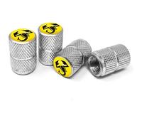 Tappi Cappucci Coprivalvole per Pneumatici Auto Abarth Universali, Scorpione Giallo, Set da 4