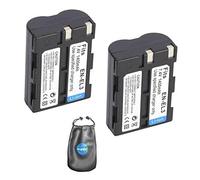 Amsahr b-enel3 - 2 ct batteria sostitutiva per videocamera e fotocamera digitale Nikon en-el3, en-el3 a, D100 con lente accessori sacchetto, confezione da 2 (grigio)