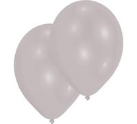 Amscan - 10 palloncini in lattice argentati, 27,5 cm